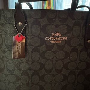 Coach authentic signature print brown large tote